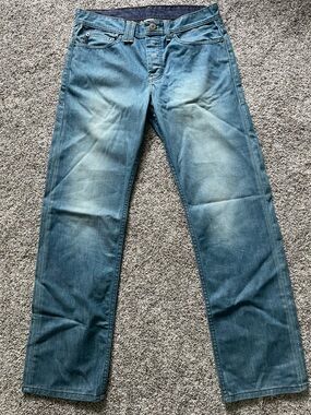 Armani Exchange Men's Light Blue Straight-Leg Jeans